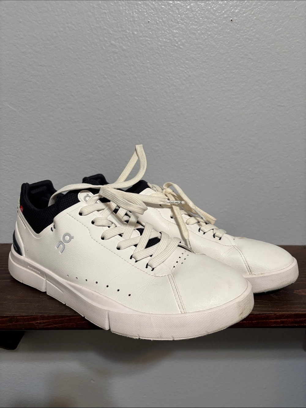 On Running Women’s White Sneakers with Black Collar